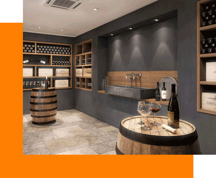 Cave à vin et salle de dégustation d’une villa Quinta de Faro